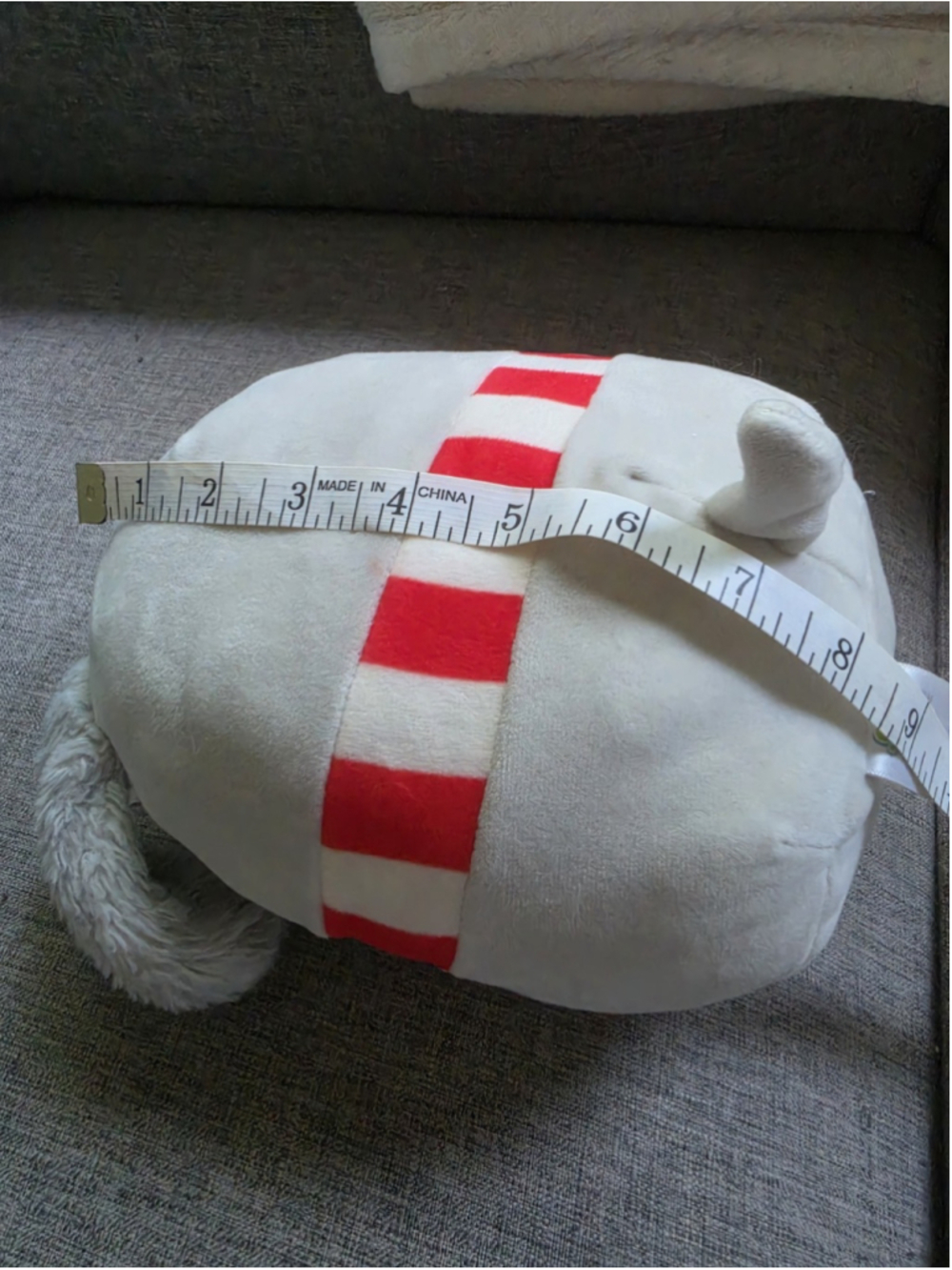 Squishmallow Ivy the French Bulldog 8" Plush Gray White Dog Red Striped Scarf - Picture 5 of 5